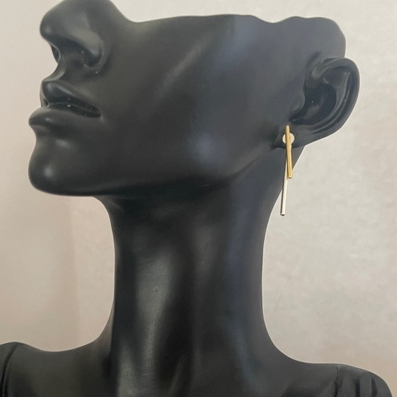 Two tone two stand earrings - Picture 1 of 4